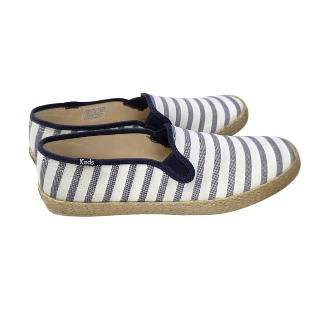 Keds Ortholite Slip On Shoes, Espadrilles, Striped, Cream, Casual, Set of 2, 9.5 - Picture 7 of 12
